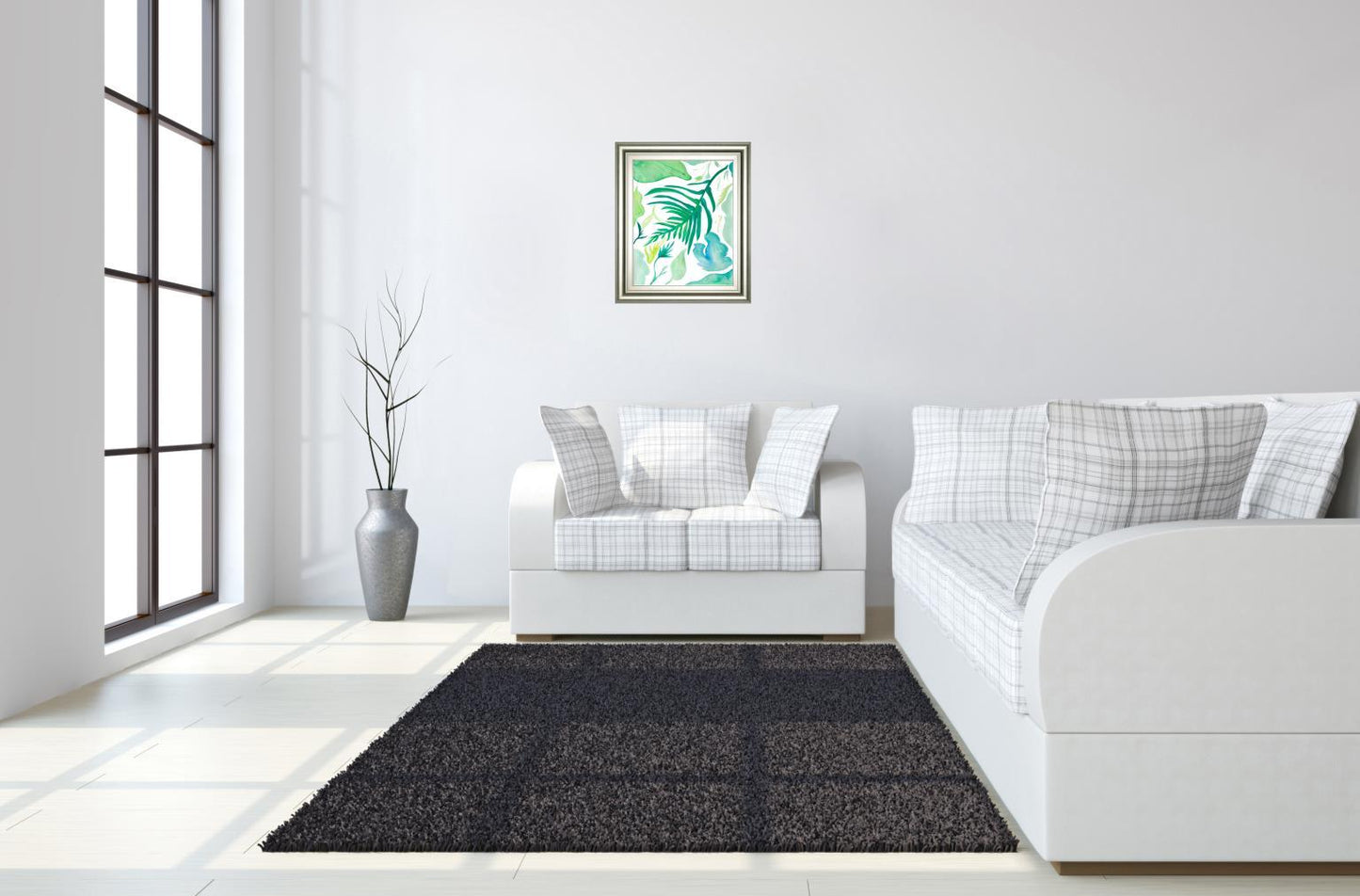 Green Water Leaves I By Kat Papa - Framed Print Wall Art - Green Classy Art