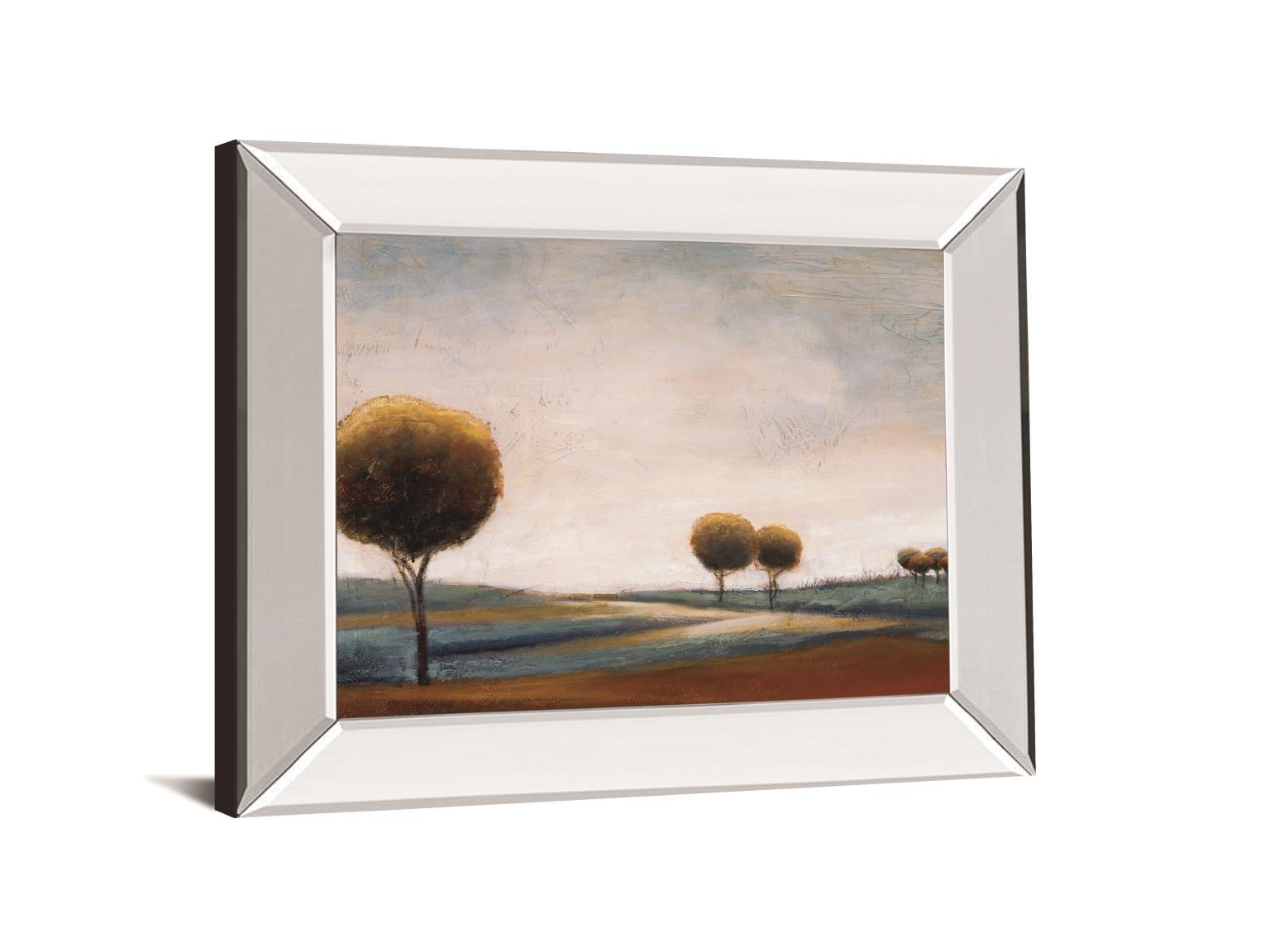 Tranquil Plains I By Ursula Salemink-Roos - Mirror Framed Print Wall Art - Dark Brown Classy Art