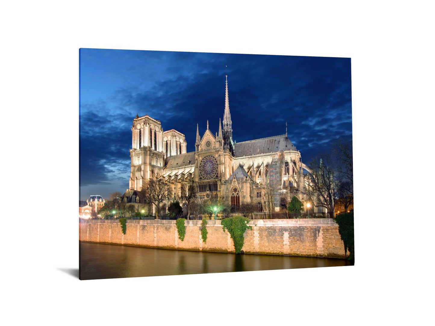 Temp Glass With Foil - Notre Dame Cahedral 1 - Blue Classy Art