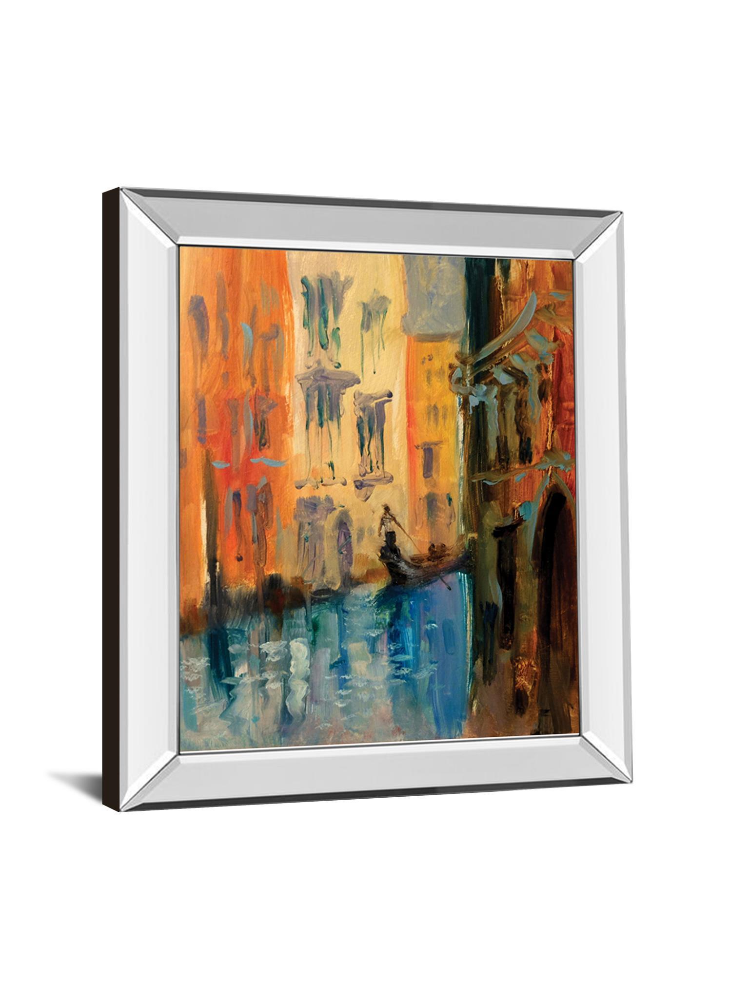 Venice I By Anne Farrall Doyle - Mirror Framed Print Wall Art - Orange Classy Art