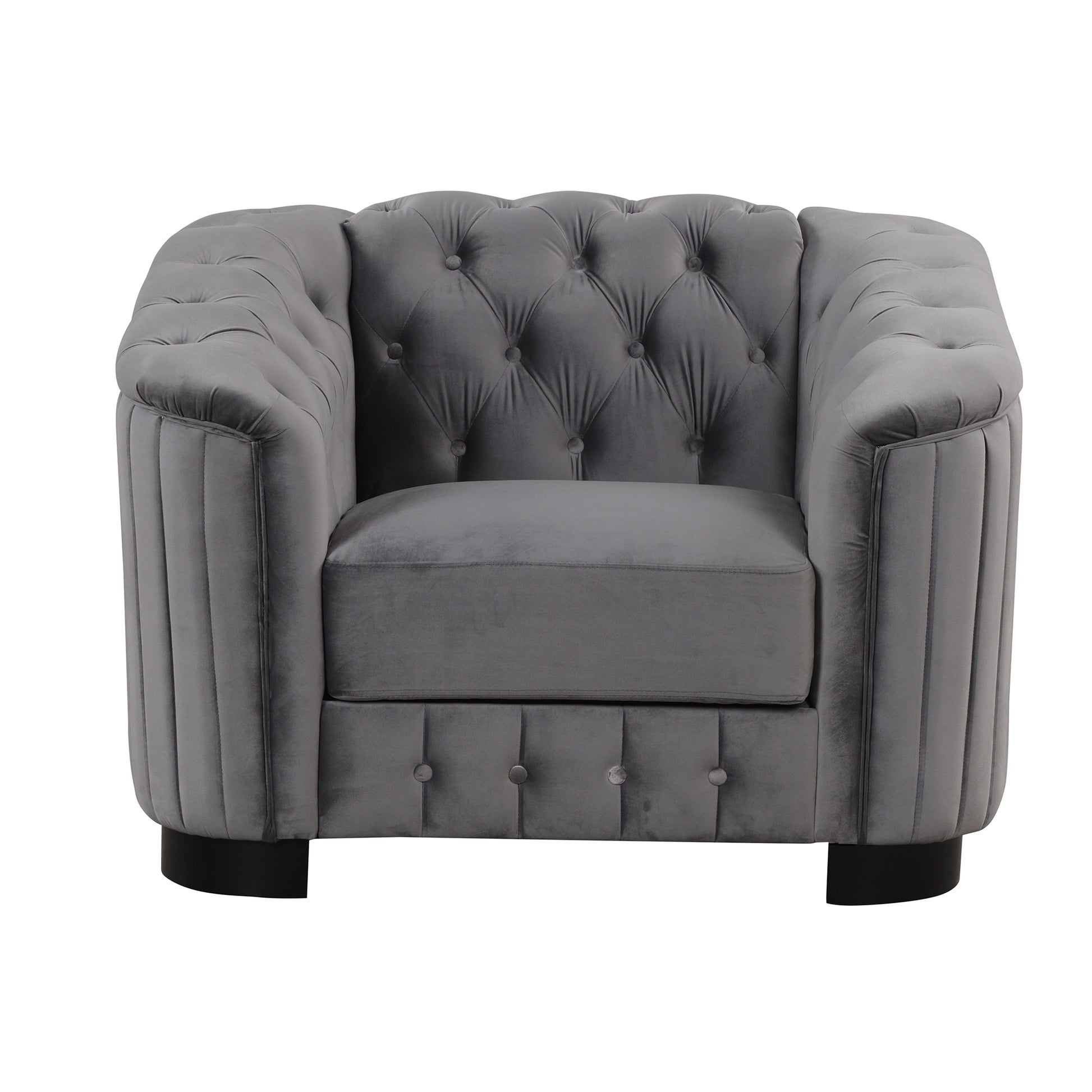 41.5" Velvet Tufted Upholstered Accent Sofa,Modern Single Sofa Chair with Thick Removable Seat Cushion,Modern Single Couch for Living Room,Bedroom,or Small Space,Gray House to Home Furnishings LLC