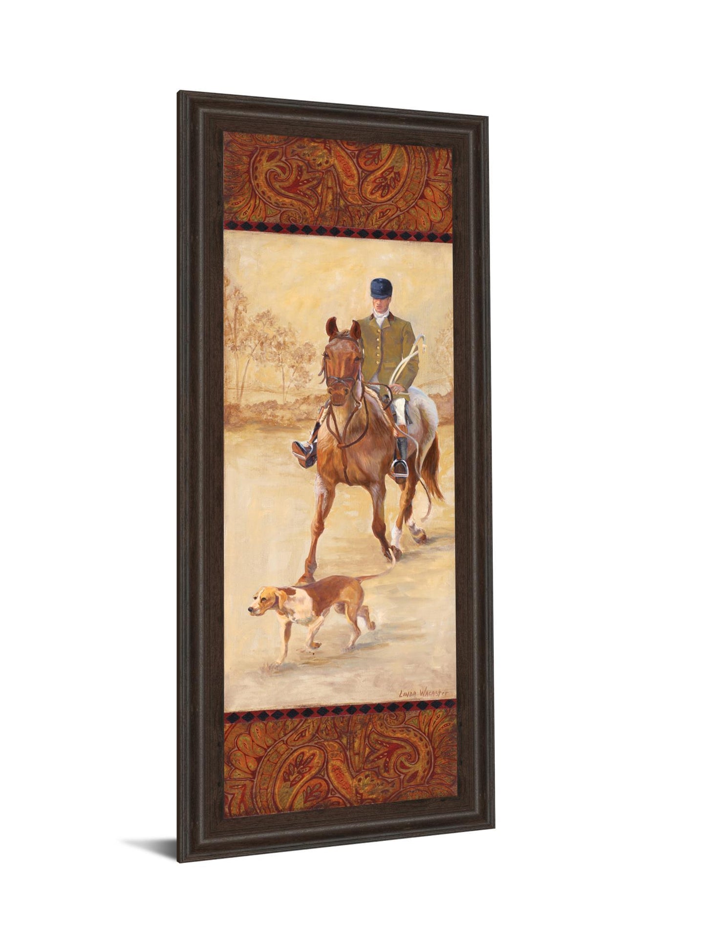 On The Hunt Il By Linda Wacaster - Framed Print Wall Art - Beige Classy Art