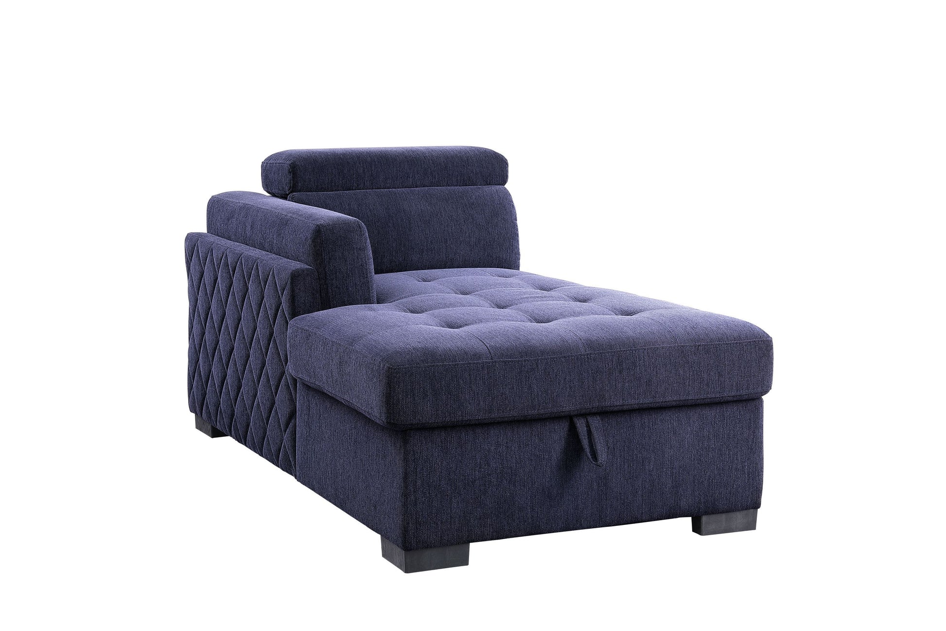 ACME Nekoda Storage Sleeper Sectional Sofa and Ottoman, Navy Blue Fabric 55520 ***(FREE SHIPPING)*** House to Home Furnishings LLC