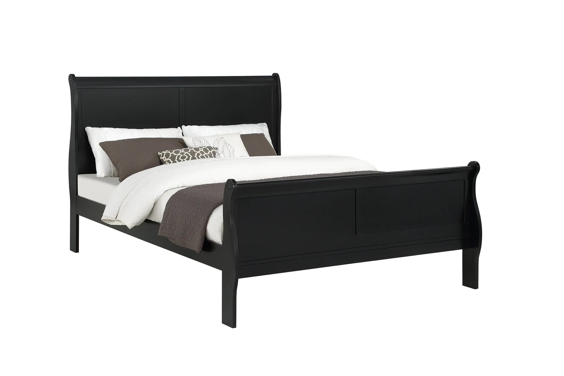 Louis Philip Black King Sleigh Bed Crown Mark