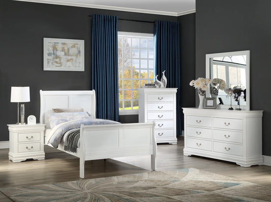 Louis Philip White Sleigh Youth Bedroom Set Crown Mark