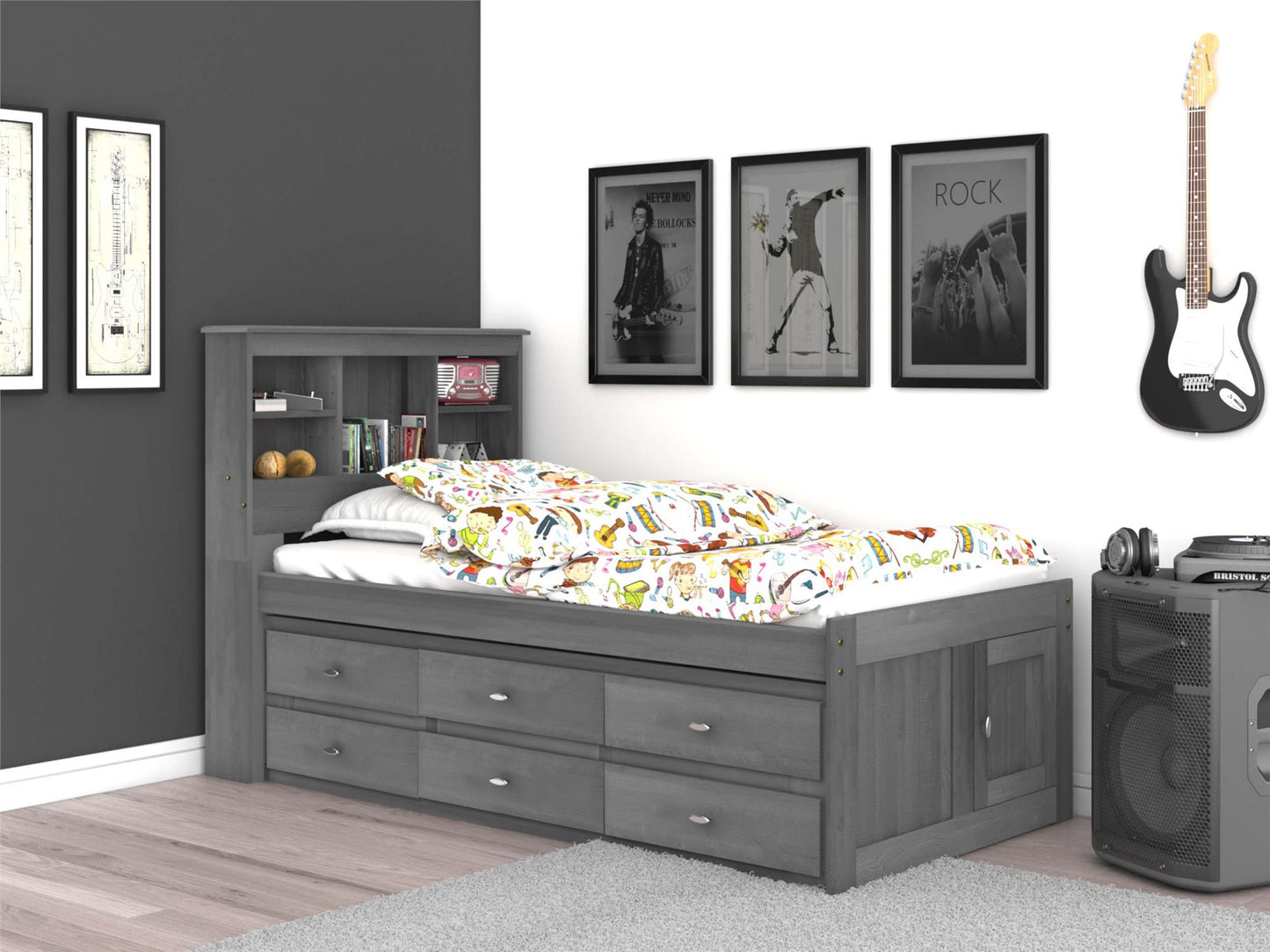 The Savannah Twin Bookcase Bed with 6 Drawers DiscoveryWorld