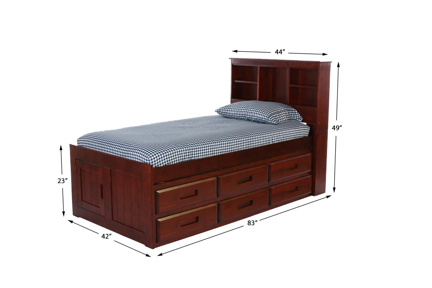 The Savannah Twin Bookcase Bed with 6 Drawers DiscoveryWorld