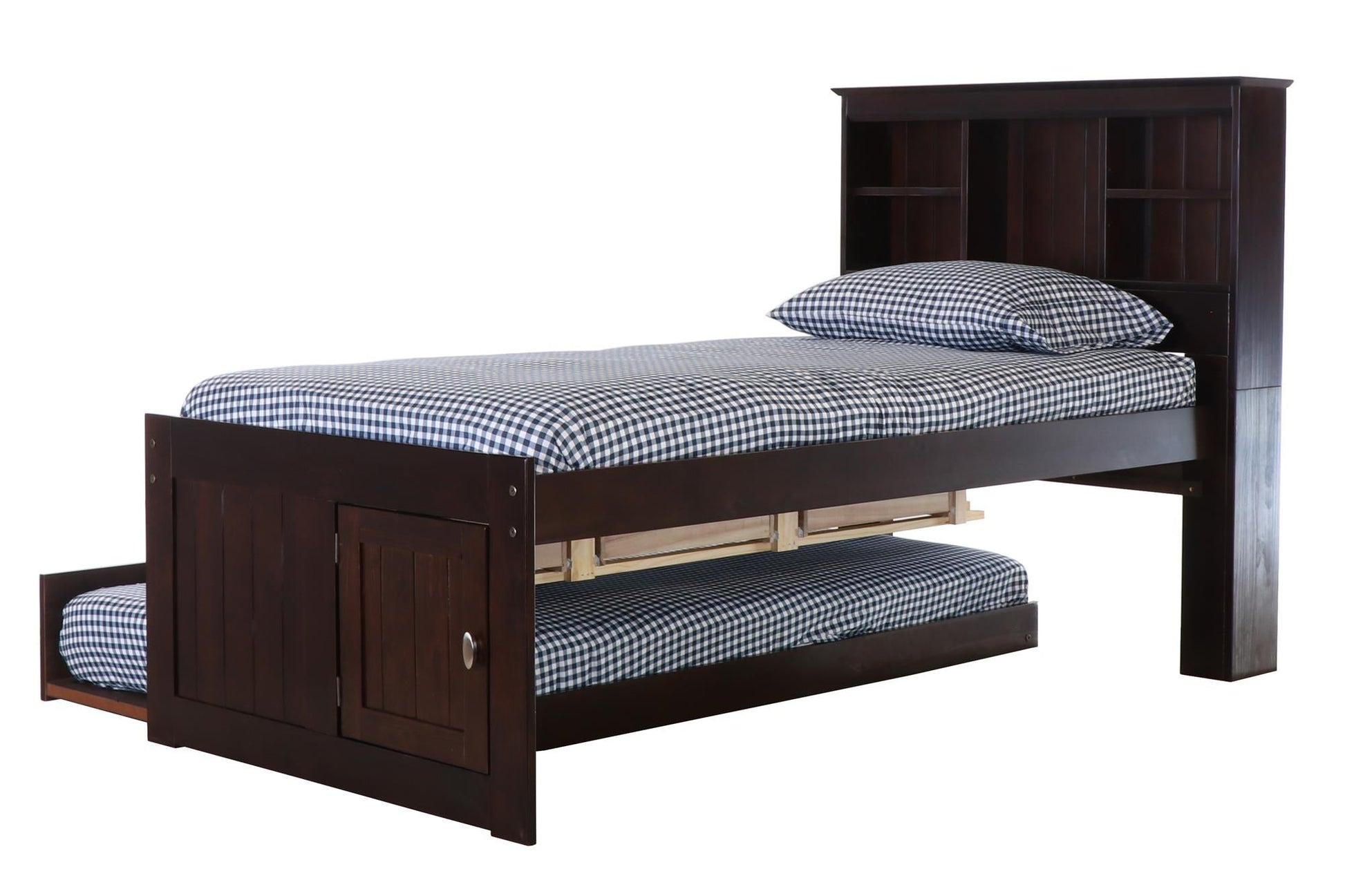 The Savannah Twin Bookcase Bed with 3 Drawers and Trundle DiscoveryWorld