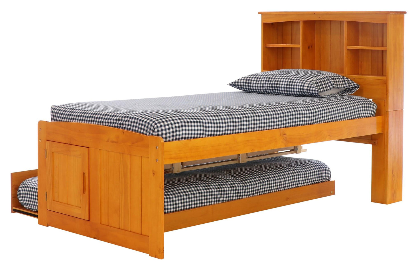 The Savannah Twin Bookcase Bed with 3 Drawers and Trundle DiscoveryWorld