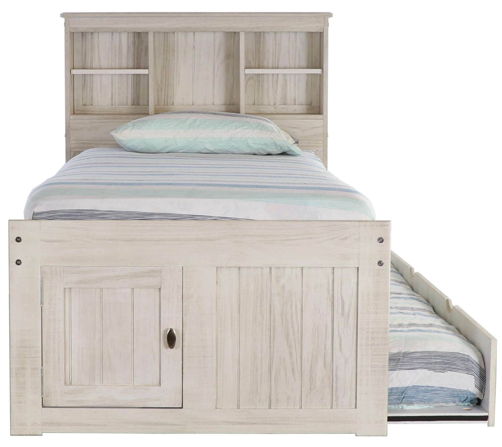 The Savannah Twin Bookcase Bed with 3 Drawers and Trundle DiscoveryWorld