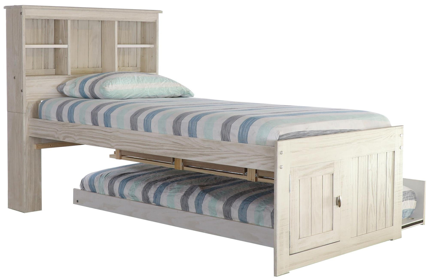 The Savannah Twin Bookcase Bed with 3 Drawers and Trundle DiscoveryWorld