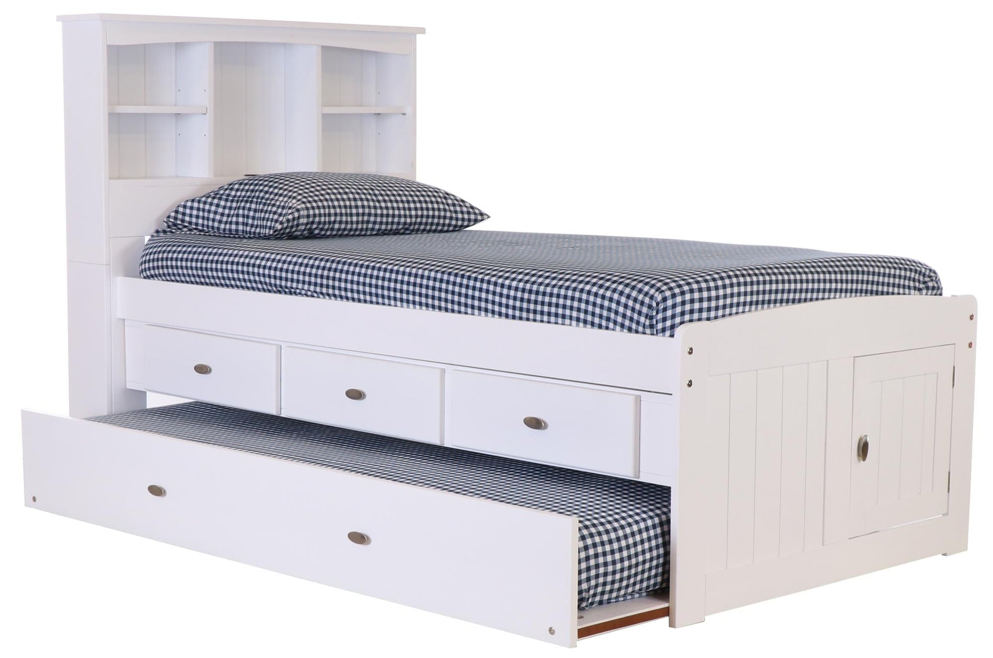 The Savannah Twin Bookcase Bed with 3 Drawers and Trundle DiscoveryWorld