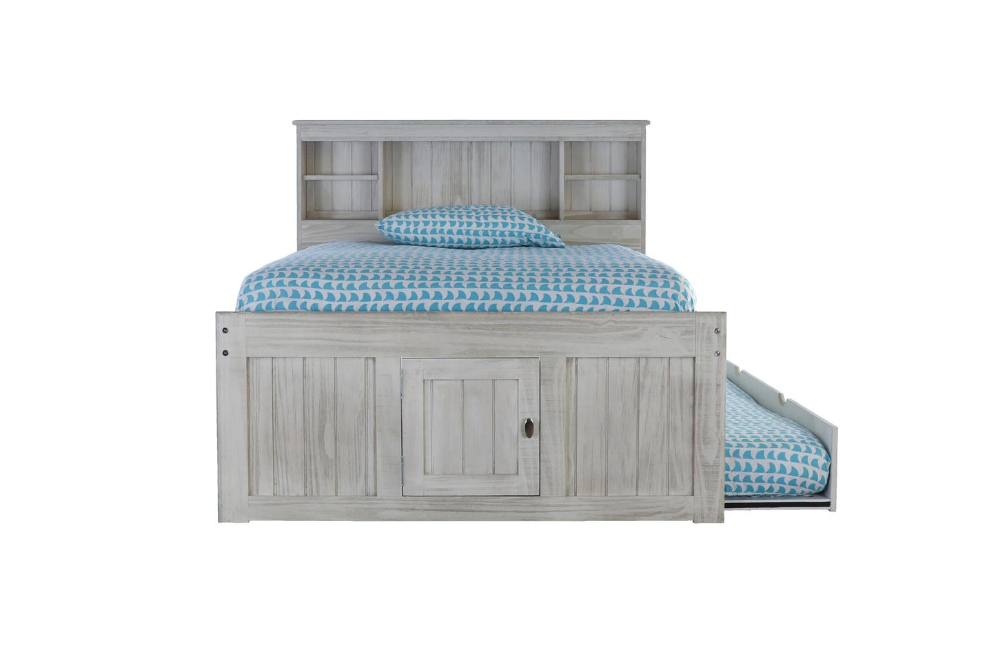 The Savannah Full Bookcase Bed with 3 Drawers and Trundle DiscoveryWorld