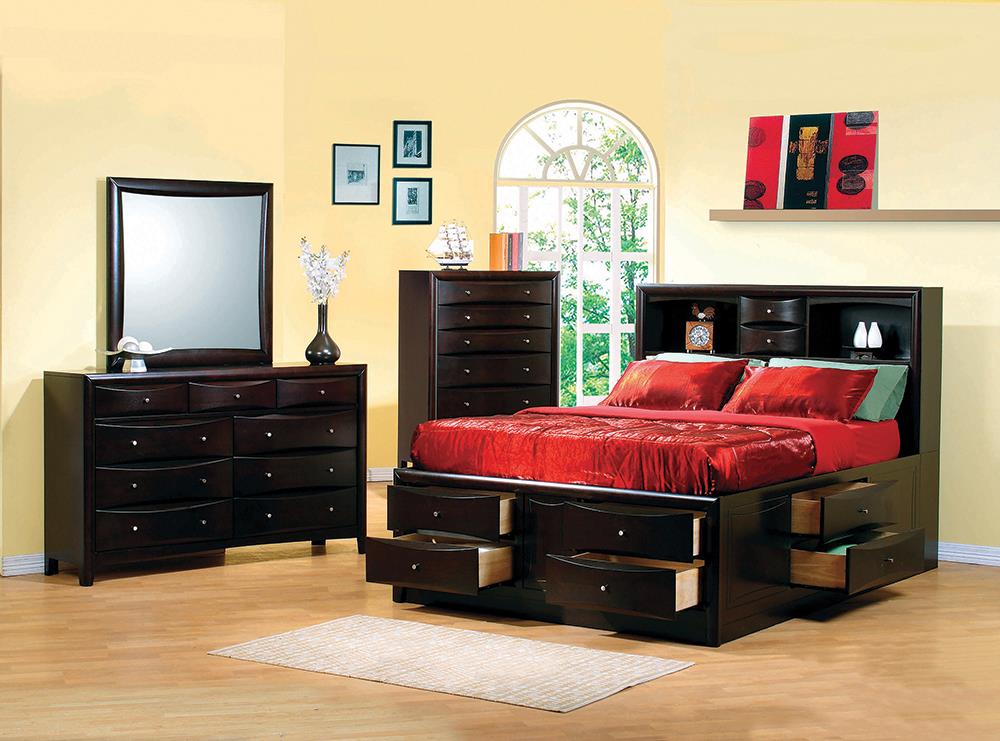 Phoenix Cappuccino King Four-Piece Bedroom Set Coaster Z2 Premium