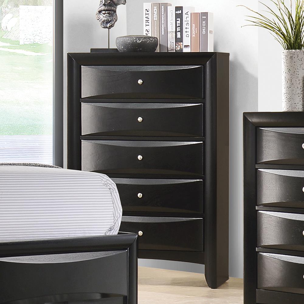 Briana Black Five-Drawer Chest Coaster Z2 Premium