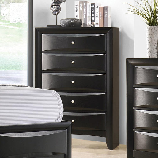 Briana Black Five-Drawer Chest Coaster Z2 Premium