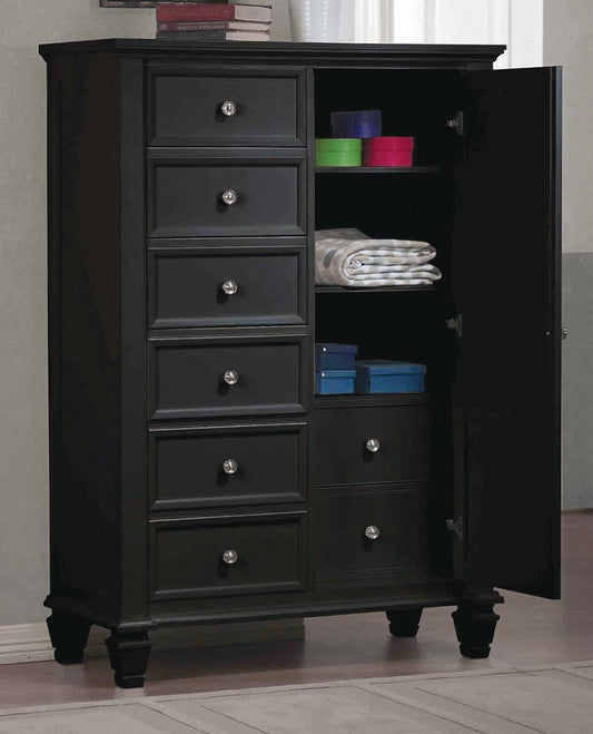 Sandy Beach Black Door Dresser With Concealed Storage Coaster Z2 Premium