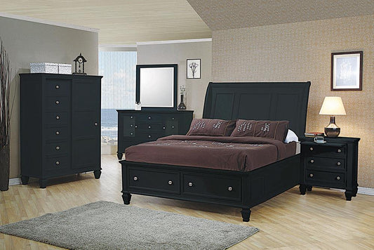 Sandy Beach Black California King Four-Piece Bedroom Set Coaster Z2 Premium