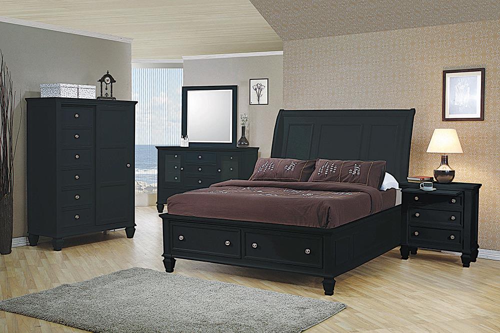 Sandy Beach Black California King Five-Piece Bedroom Set Coaster Z2 Premium