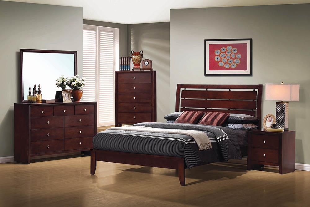 Serenity Eastern King Bed Rich Merlot Coaster Z2 Premium