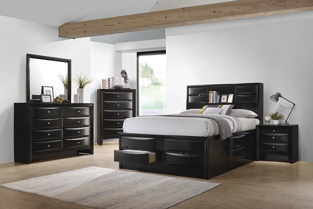 Briana Transitional Black Queen Five-Piece Bedroom Set Coaster Z2 Premium