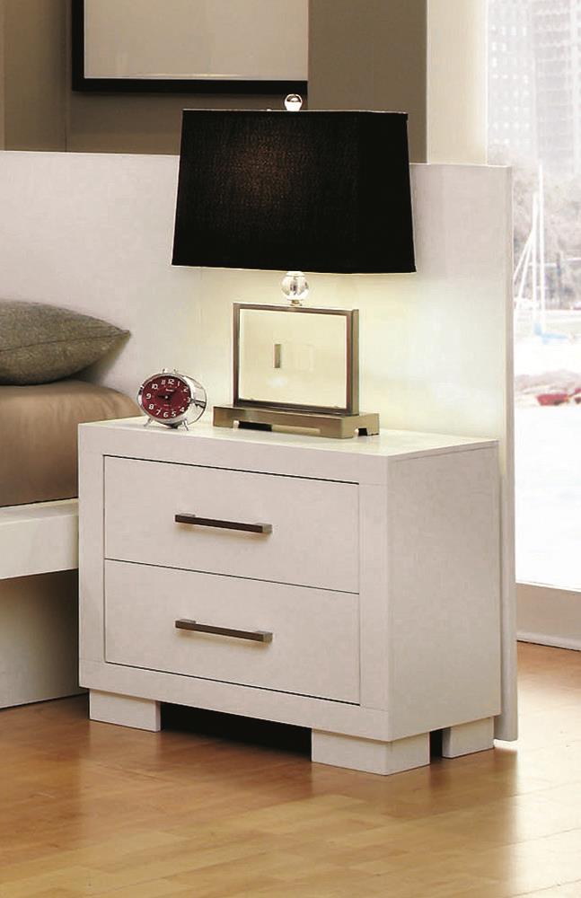 Jessica Contemporary White Nightstand Coaster Z2 Premium