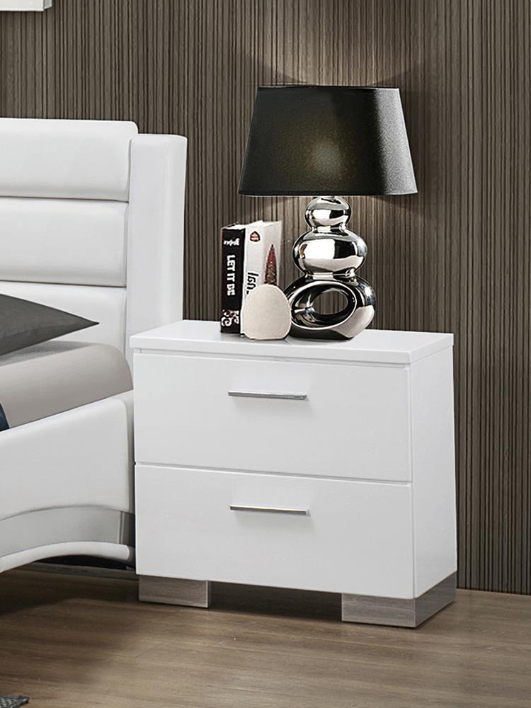 Felicity Contemporary Two-Drawer Nightstand Coaster Z2 Premium