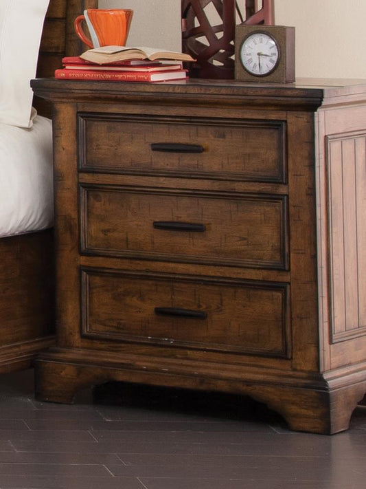 Elk Grove Rustic Three-Drawer Nightstand Coaster Z2 Premium