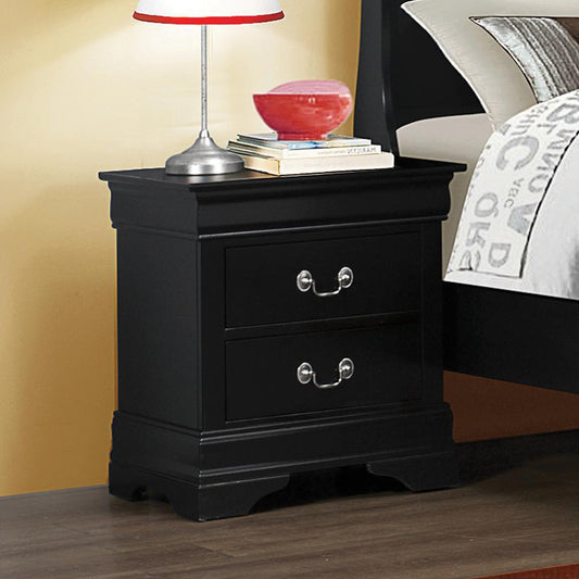 Louis Philippe Black Two-Drawer Nightstand Coaster Z2 Premium