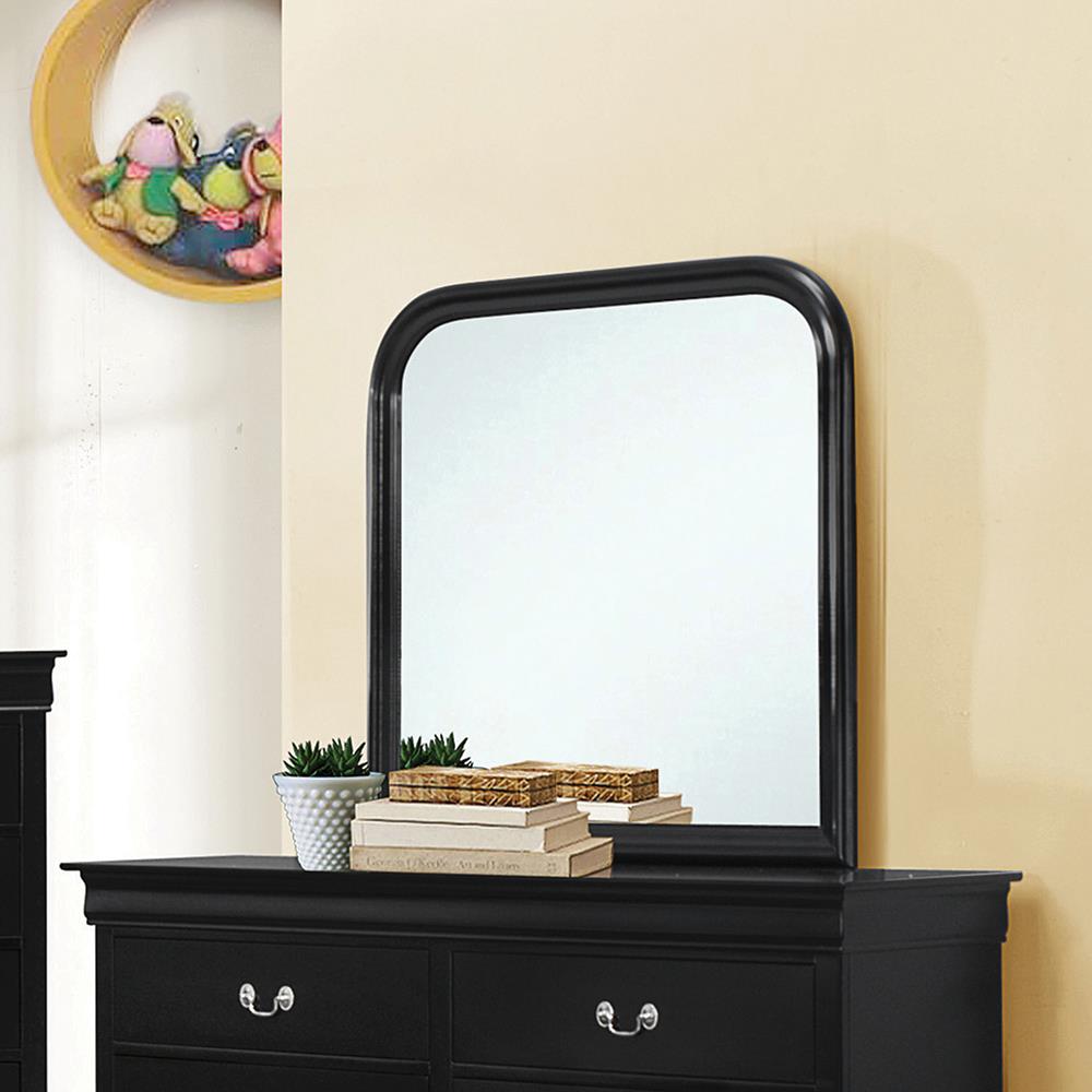 Louis Philippe Black Square Dresser Mirror With Rounded Edges Coaster Z2 Premium