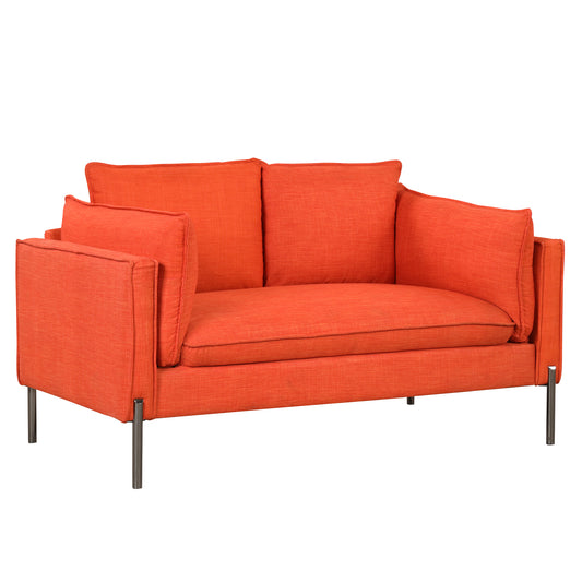 56" Modern Style Sofa Linen Fabric Loveseat Small Love Seats Couch for Small Spaces,Living Room,Apartment House to Home Furnishings LLC