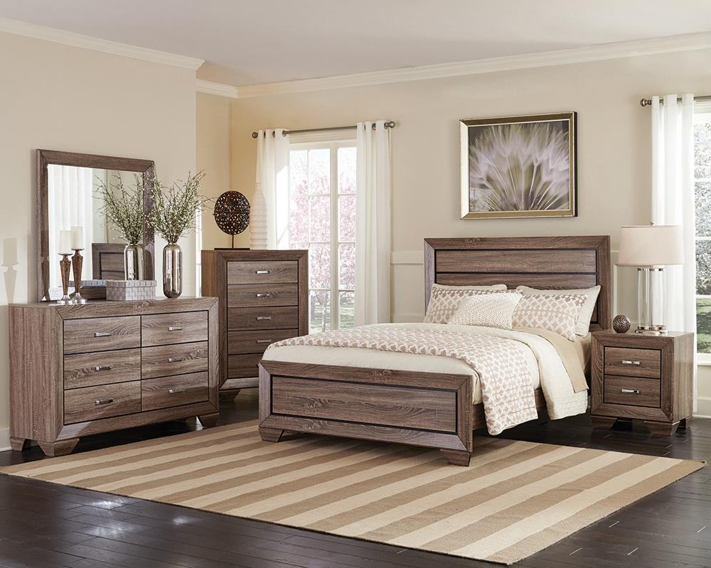 Kauffman Transitional Washed Taupe Eastern King Four-Piece Set Coaster Z2 Premium