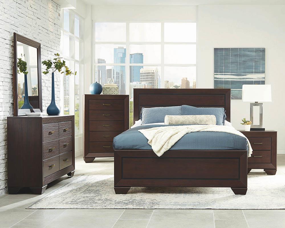 Fenbrook Transitional Dark Cocoa Eastern King Bed Coaster Z2 Premium