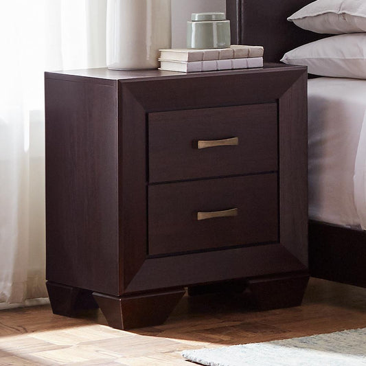 Fenbrook Dark Cocoa Two-Drawer Nightstand Coaster Z2 Premium