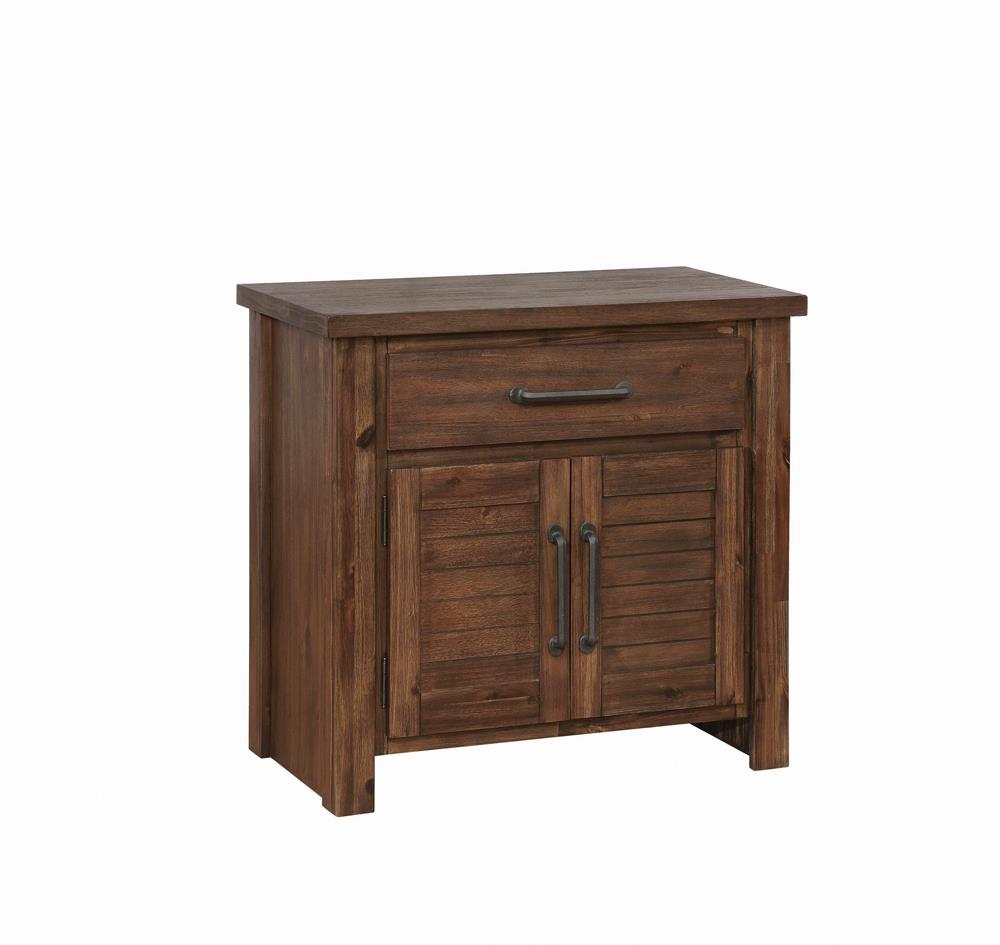 Sutter Creek Vintage Bourbon One-Drawer Nightstand With Two Doors Coaster Z2 Premium