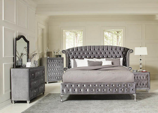 “Belvedere Grand Deanna Bedroom Traditional Metallic Eastern King Bed Coaster Z2 Premium