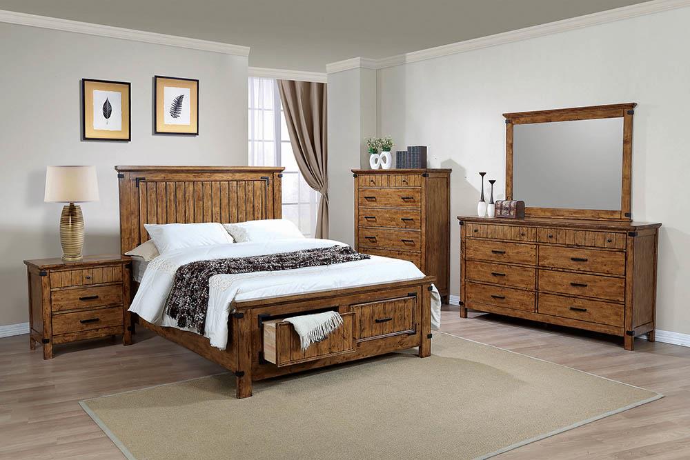 G205263 Brenner Rustic Honey Eastern King Bed Coaster Z2 Premium