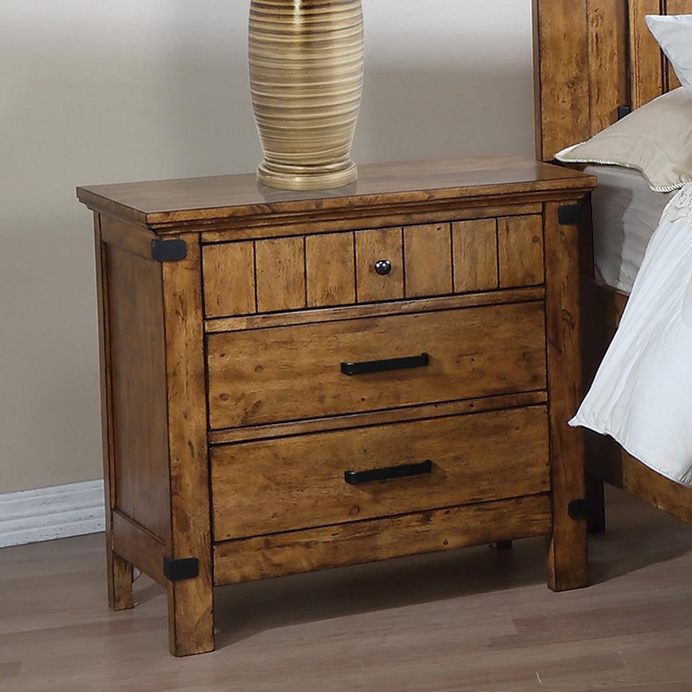 Brenner Rustic Honey Nightstand Coaster Z2 Premium