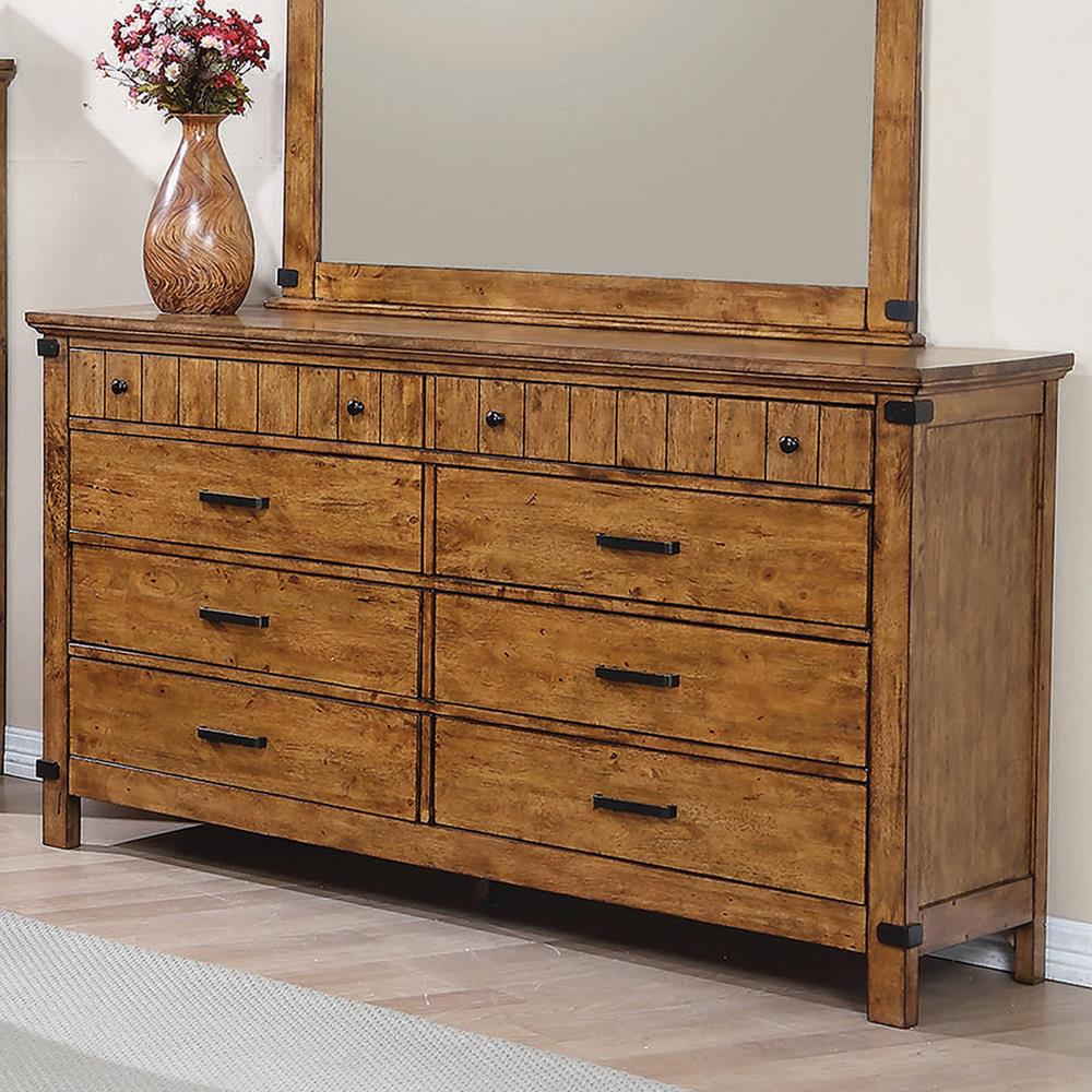 Brenner Rustic Honey Eight-Drawer Dresser Coaster Z2 Premium