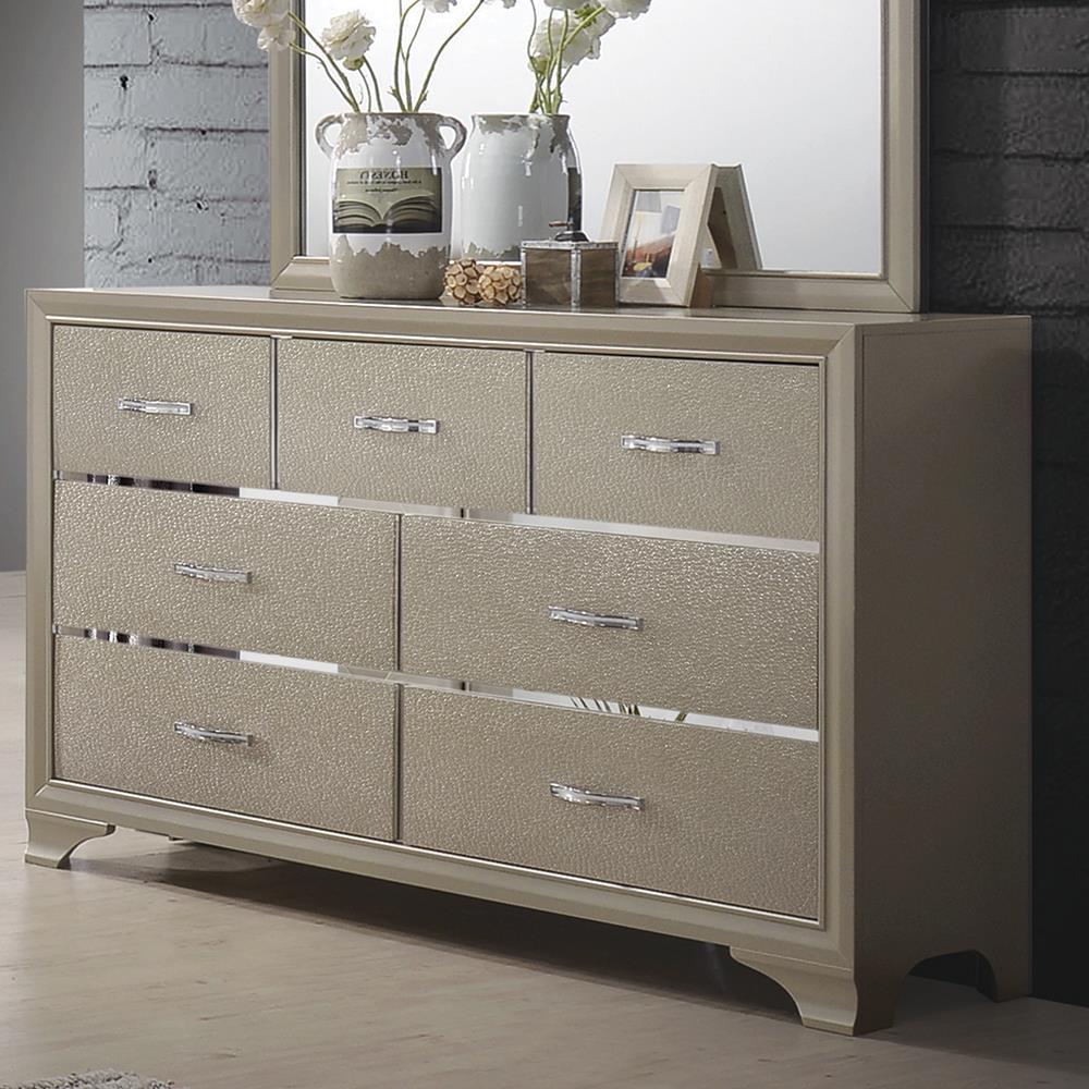 Beaumont Transitional Champagne Dresser Coaster Z2 Premium