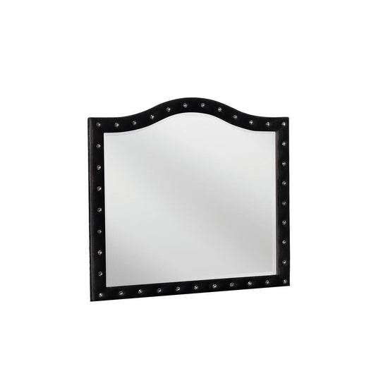 Belvedere Grand Deanna Contemporary Black and Metallic Mirror Coaster Z2 Premium