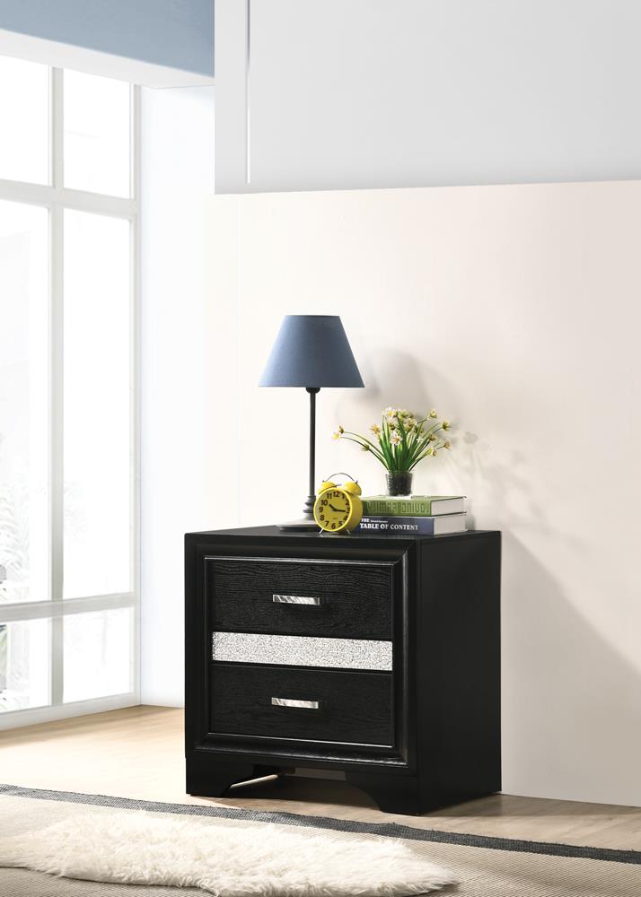 Miranda Transitional Black Nightstand Coaster Z2 Premium