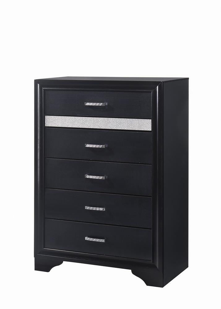 Miranda Transitional Black Five-Drawer Chest Coaster Z2 Premium