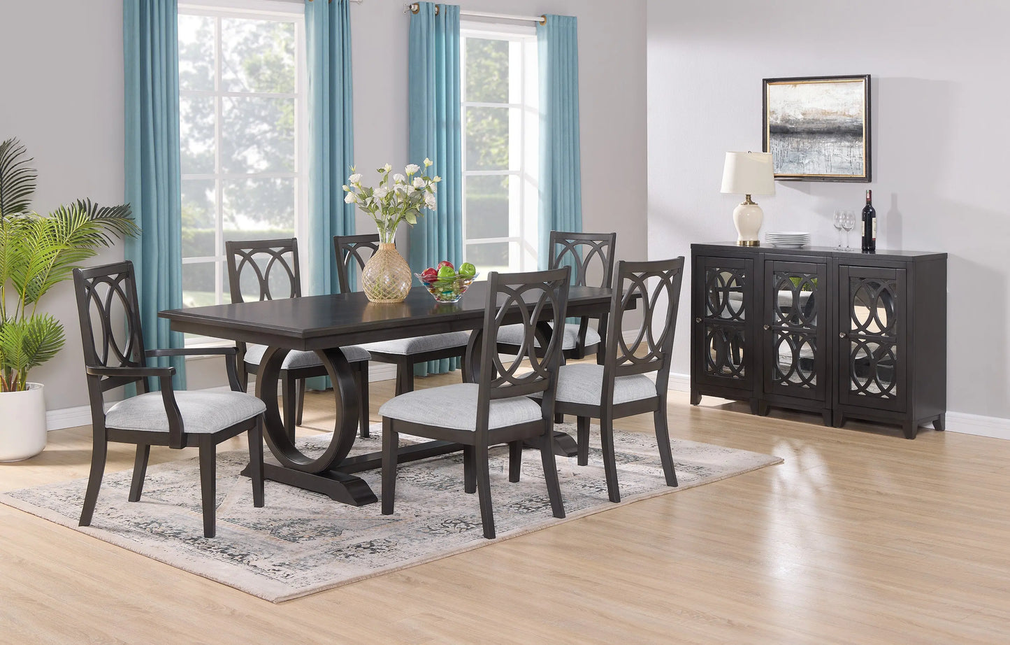 Buchanan Espresso Extendable Dining Set Crown Mark