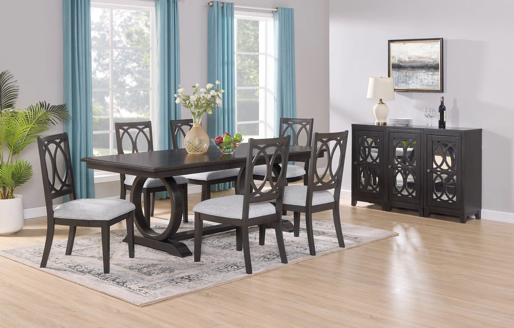 Buchanan Espresso Extendable Dining Set Crown Mark