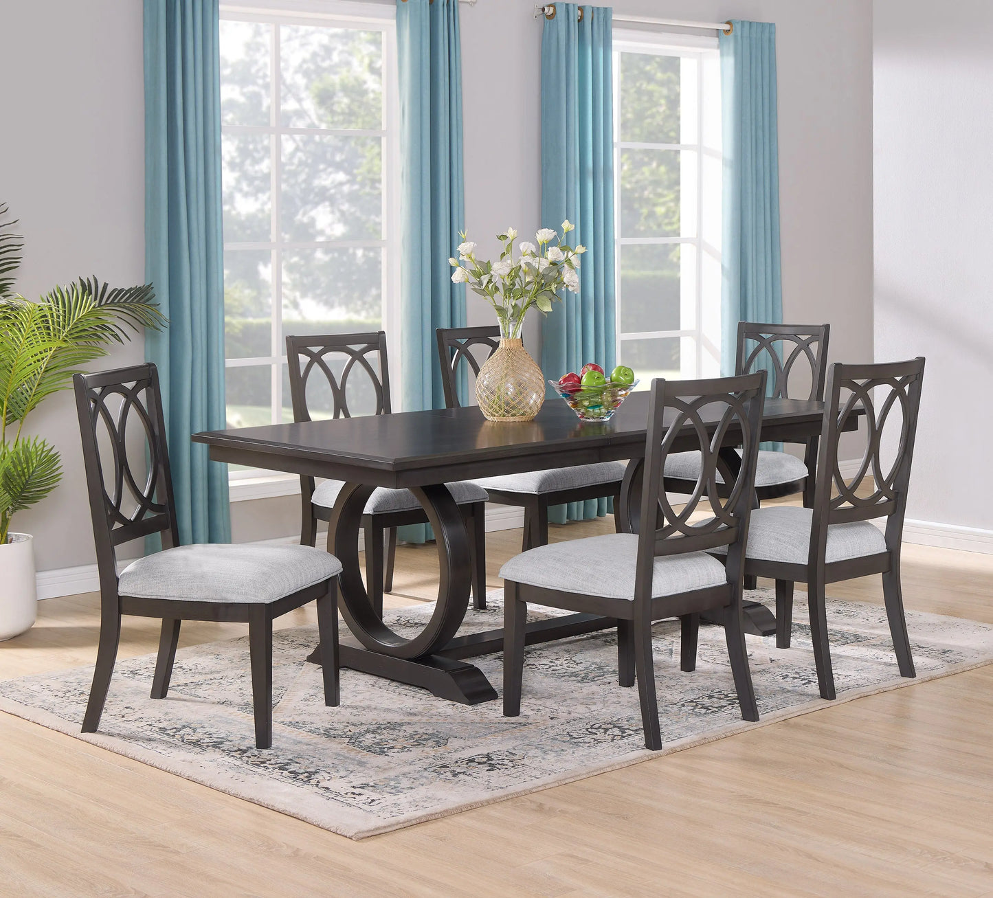 Buchanan Espresso Extendable Dining Set Crown Mark