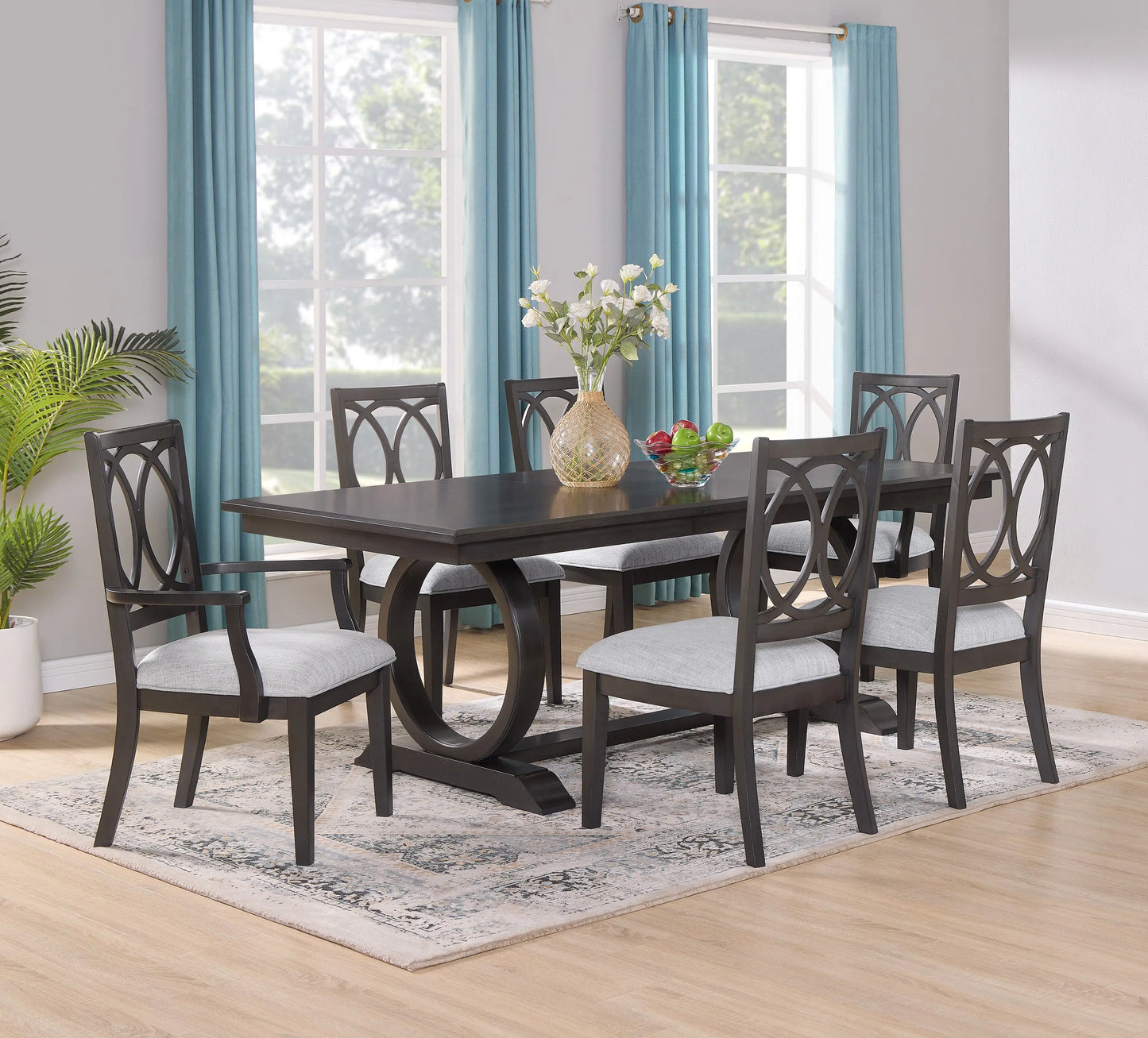 Buchanan Espresso Extendable Dining Set Crown Mark