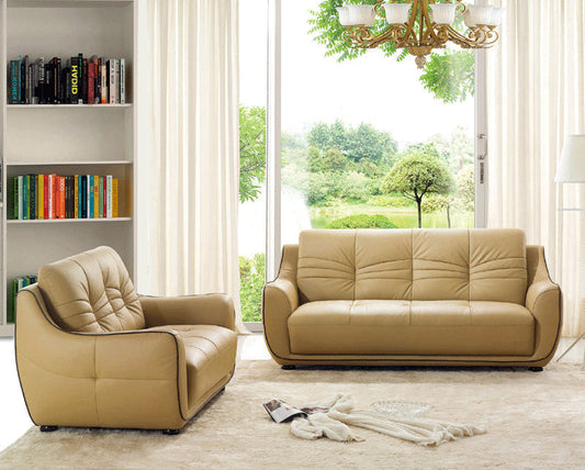 ESF Furniture - 2088 2 Piece Sofa Set in Beige - 2088-S+L ESF Furniture