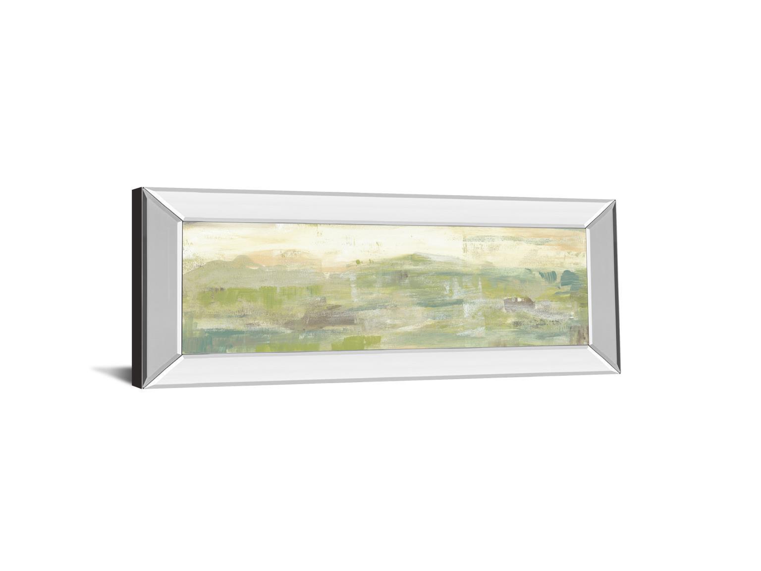 Greenery Horizon Line III By Jennifer Goldberger - Mirror Framed Print Wall Art - Green Classy Art