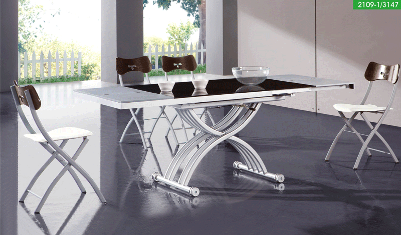 ESF Furniture - 2109 Modern Dining Table in White - 2109DININGTABLE ESF Furniture